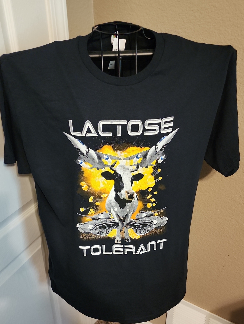 Lactose Tolerant Black T-Shirt